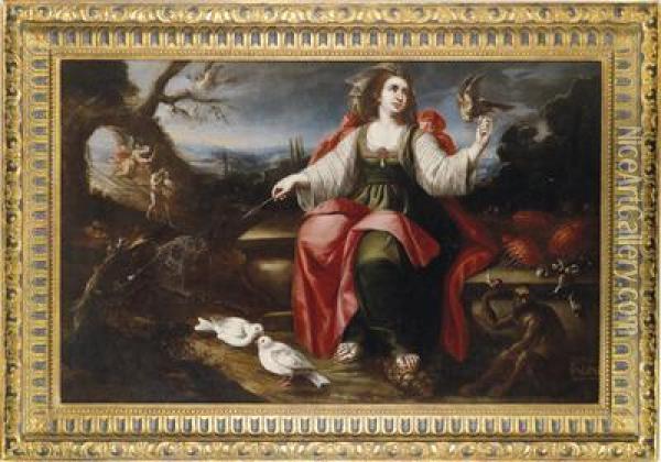 Allegory Of Touch Oil Painting - Juan De Arellano