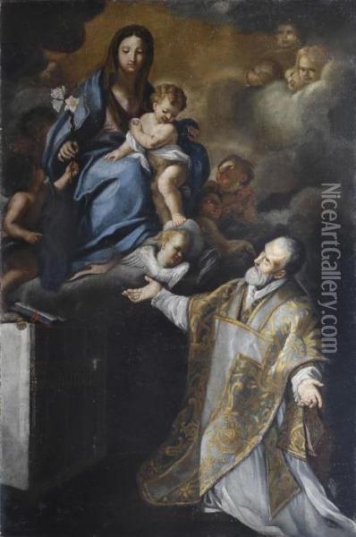 Apparizione Della Vergine A San Filippo Neri Oil Painting - Carlo Maratta or Maratti