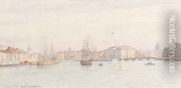 Stockholm harbour Oil Painting - Tristram Ellis