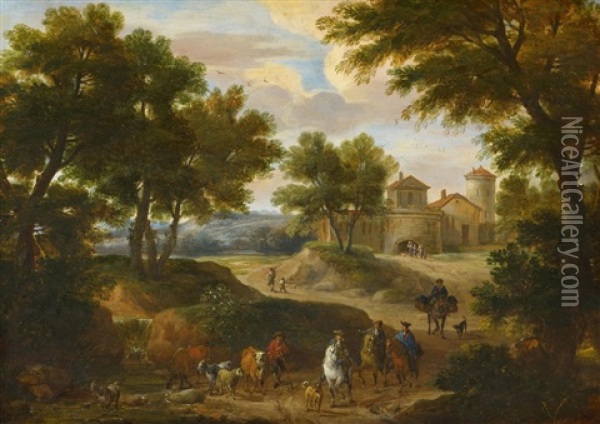 Sudliche Landschaft Mit Reisenden Oil Painting - Pieter Bout