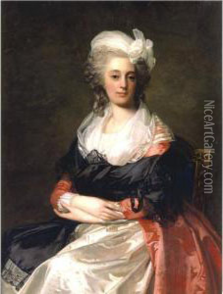 Portrait Of A Lady Oil Painting - Jean-Laurent Mosnier