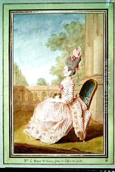 La Comtesse du Dreneuc Oil Painting - Louis Carrogis Carmontelle