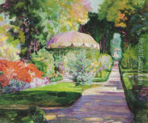 Sun Drenched Garden Oil Painting - Victor Charreton