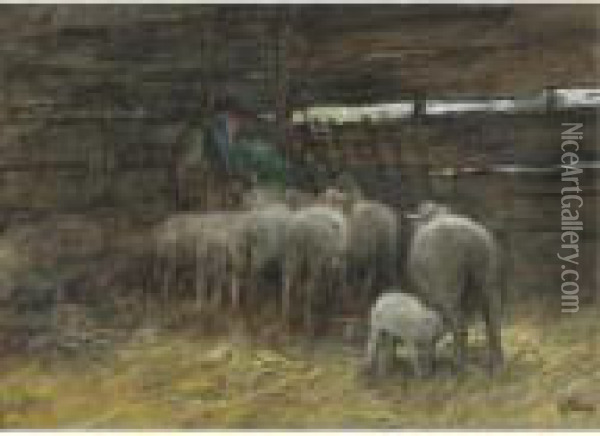 The Sheep Fold Oil Painting - Anton Mauve