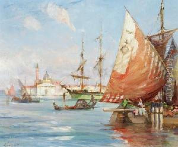 Venetian Lagoon Oil Painting - Charles James Lauder
