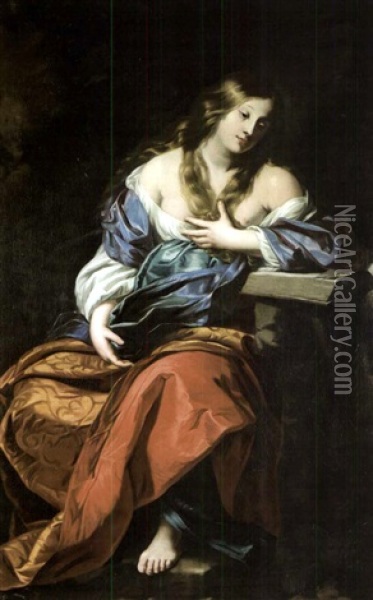 Marie Madeleine Repentante Oil Painting - Nicolas Regnier