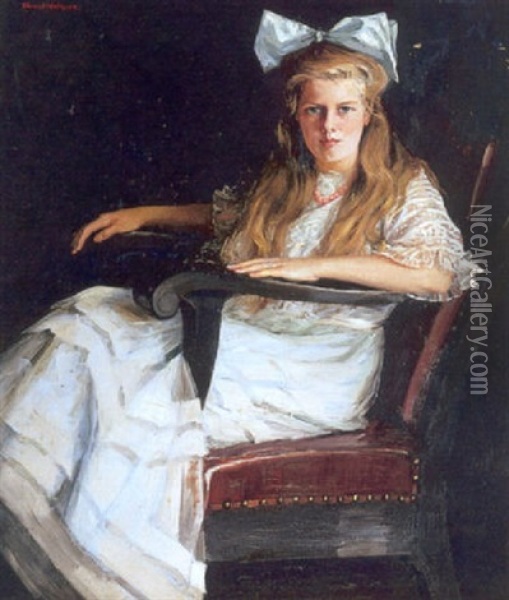 Seated Portrait Of A Young Lady Oil Painting - Susan Watkins