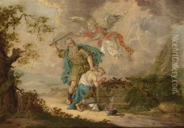 The Sacrifice Of Isaac Oil Painting - Abraham Danielsz Hondius