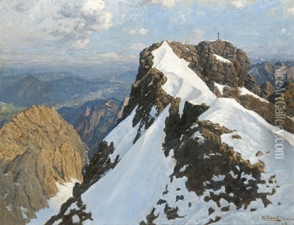 The Peak Of Zugspitze Oil Painting - Karl (Carl) Zopf