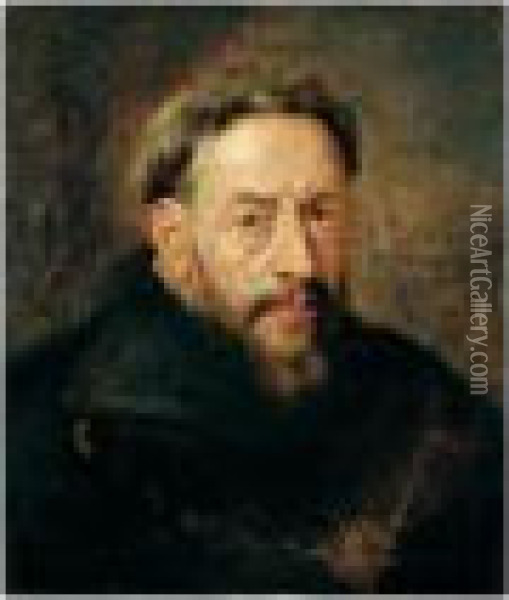 Portrait Of A Capuchin Monk, Head And Shoulders, Wearing A Chain Oil Painting - Peter Paul Rubens