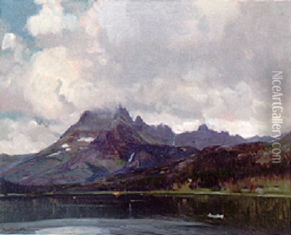 Lake Mcdermott, Glacier National Park Oil Painting - Oliver Dennett Grover