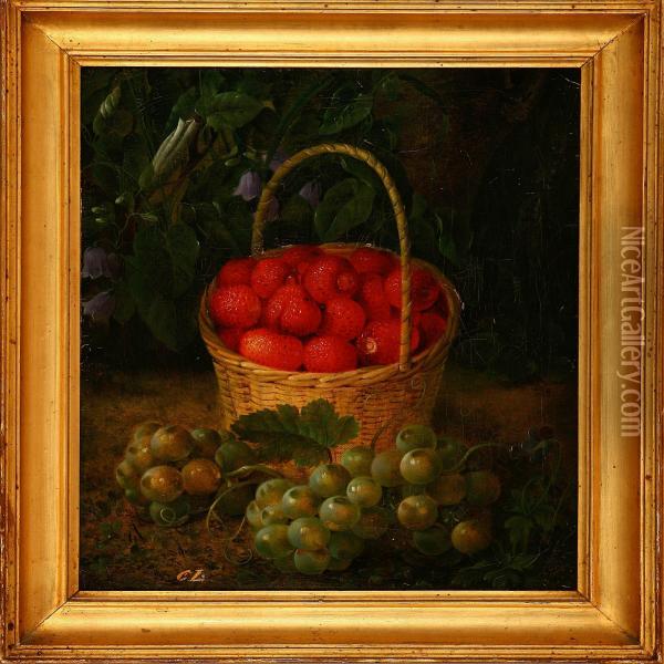 Strawberries In A Basket Oil Painting - Christine Marie Lovmand