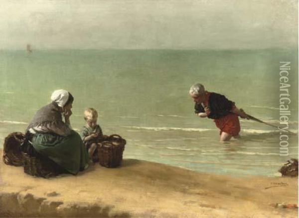 The Shrimp Fisher Oil Painting - Charles Victor Ensinck