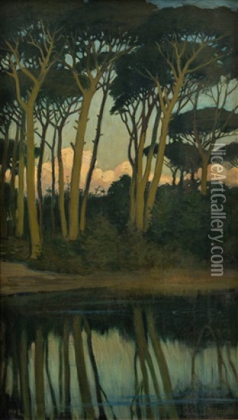 Forest Grove Oil Painting - Vaeinoe Alfred Blomstedt