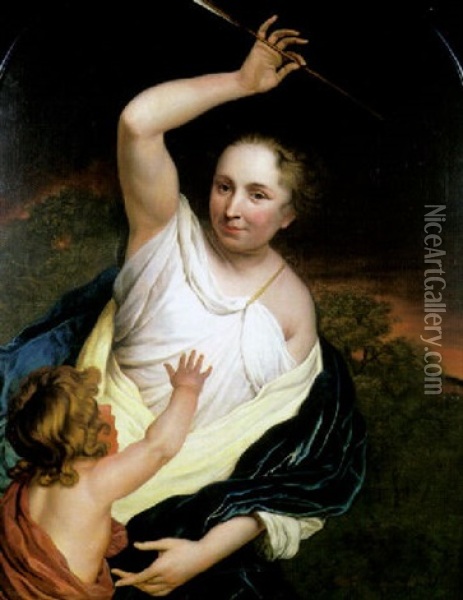 Venus Desarmant Cupidon Oil Painting - Bartholomeus Van Der Helst