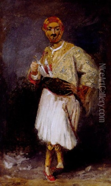 Portrait Du Comte Demetrius De Palatiano Oil Painting - Paul Huet