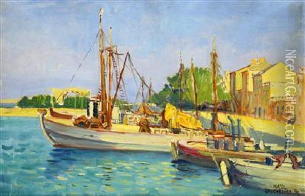 The Crikvenice Harbour Oil Painting - Frantisek Nagl