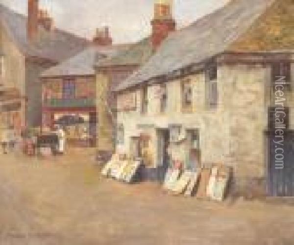 The Post Office Newlyn Oil Painting - Stanhope Alexander Forbes