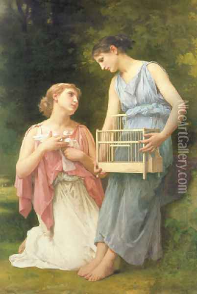 The dove fanciers Oil Painting - Elizabeth Jane Gardner Bouguereau