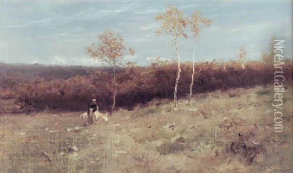 Reiter Am Birkenhain Oil Painting - Adolf Schreyer