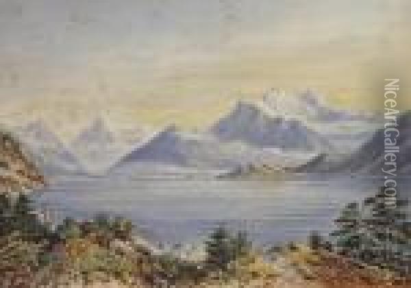 Lake Wakatipu Oil Painting - Charles Decimus Barraud
