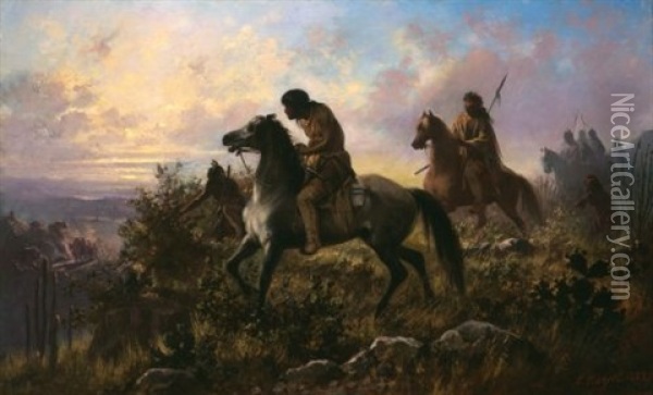 The Ambush Oil Painting - Ernest Etienne Narjot