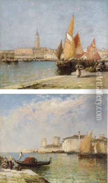 The Doge's Palace And Campanile, Venice Oil Painting - Arthur Joseph Meadows