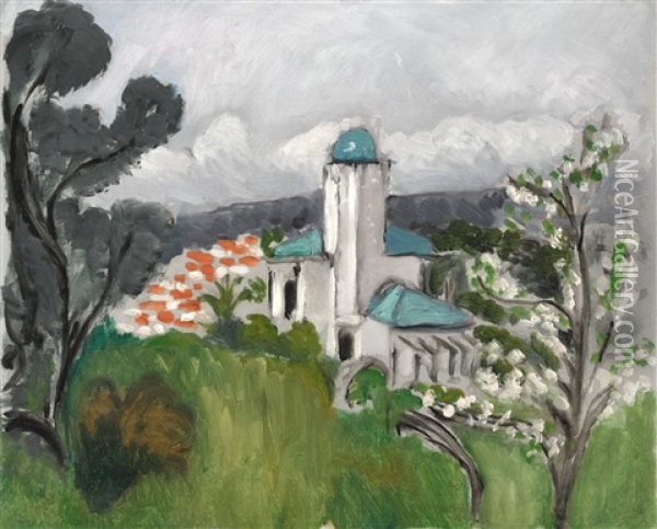 La Villa Bleue Oil Painting - Henri Matisse