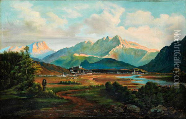 Blick Auf Salzburg Oil Painting - Friedrich Loos