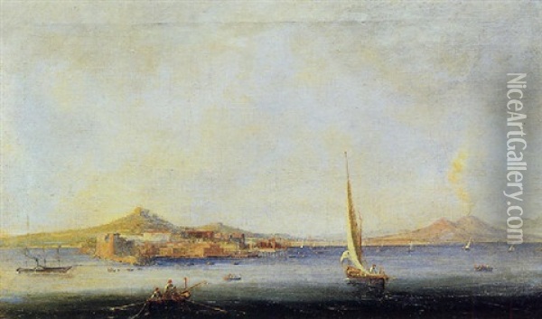 Veduta Di Napoli Dal Mare Oil Painting - Giuseppe Gianni