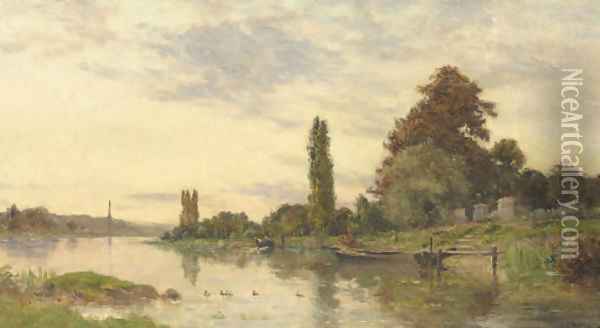 Lavandieres pres du fleuve Oil Painting - Hippolyte Camille Delpy