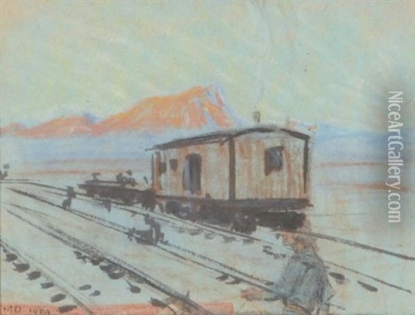 Across The Tracks Oil Painting - Maynard Dixon