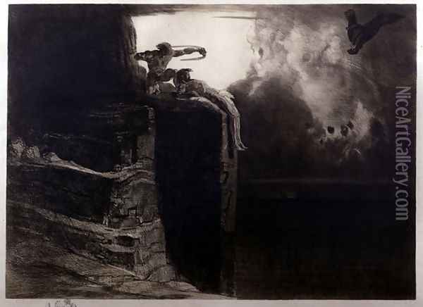 The Release of Prometheus Oil Painting - Rudolf Jettmar