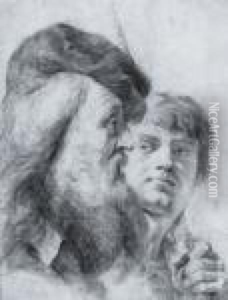 Two Male Heads Oil Painting - Giovanni Battista Piazzetta
