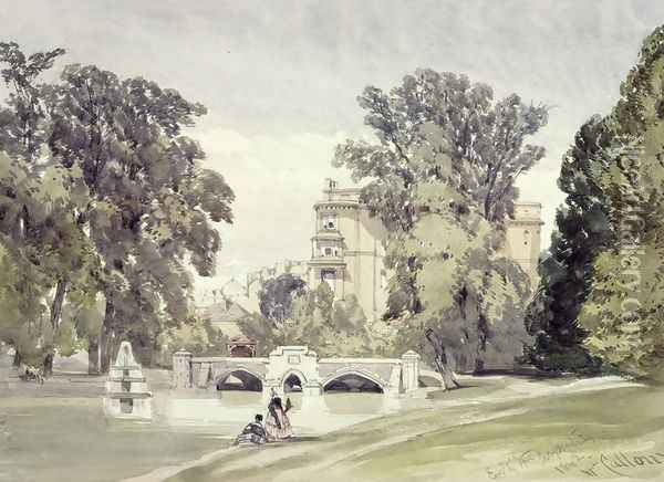West End of the Serpentine, Kensington Gardens Oil Painting - William Callow