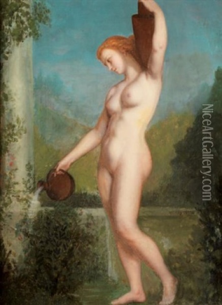 Jeune Femme A La Fontaine Oil Painting - Henri Pierre Picou