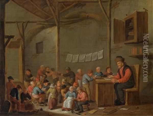 The School Lesson Oil Painting - Jan Spanjaert