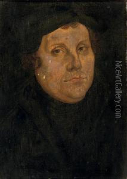 Portrait Of Martin Luther Oil Painting - Lucas The Younger Cranach