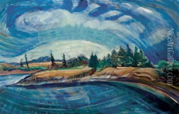 The Bay Oil Painting - Emily Carr