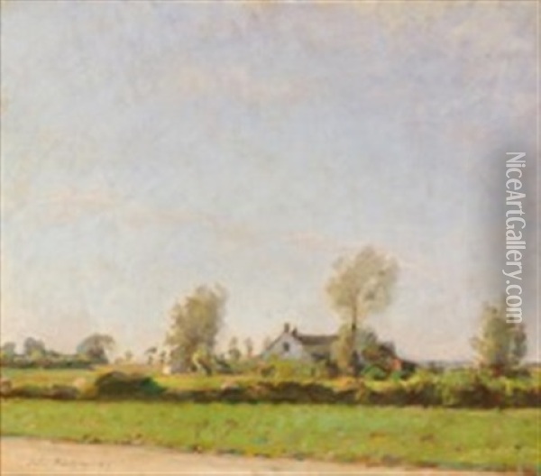 A Summer Day Near A Farm Oil Painting - Julius Paulsen