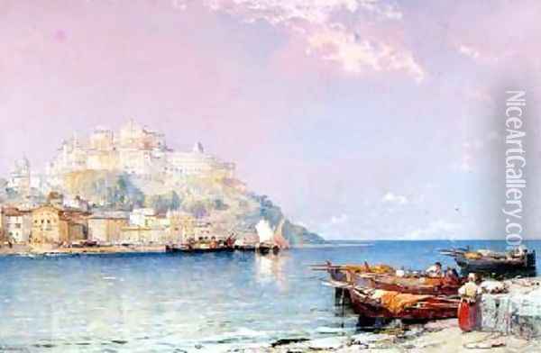 Port Maurizio on the Riviera Oil Painting - Arthur Joseph Meadows