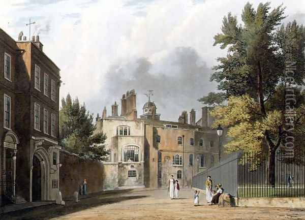 Charterhouse from the Square, 1816 Oil Painting - William Westall