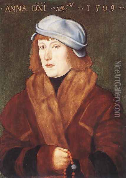 Portrait Of A Young Man With A Rosary 1509 Oil Painting - Hans Baldung Grien