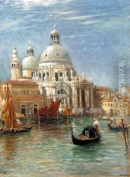 Santa Maria Della Salute, Venice Oil Painting - Frans Wilhelm Odelmark