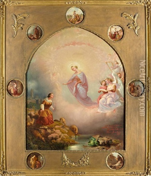 Aparicion De La Virgen De La Misericordia A Isabel Besora, 1855 Oil Painting - Mariano Fortuny y de Madrazo