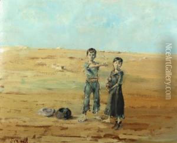 Les Enfants Sur La Plage Oil Painting - Christian Berard
