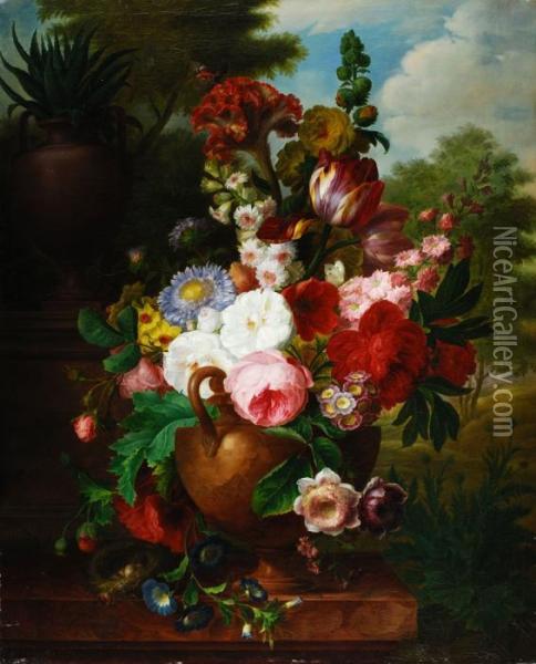 Grosses Blumenstillleben Mit Oil Painting - Cornelis van Spaendonck