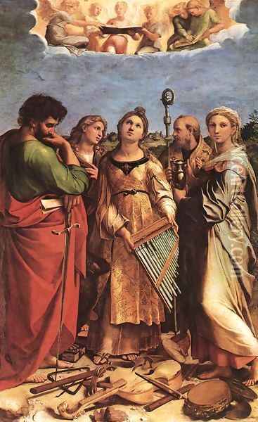 St Cecilia Oil Painting - Raffaelo Sanzio