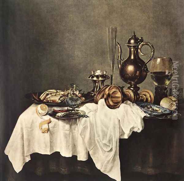 Breakfast of Crab 1648 Oil Painting - Willem Claesz. Heda