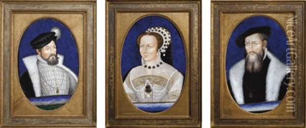 Un Gentilhomme Elisabeth De Valois (1545-1568) Claude De Lorraine, Duc De Guise (1520-1563) Oil Painting - Leonard Limosin